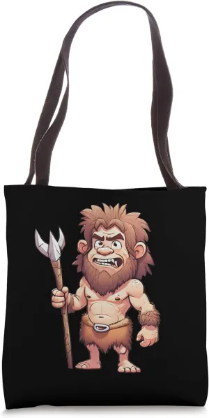 Funny Primitive Prehistoric Caveman Lover Spear Hunter Gift Tote Bag
