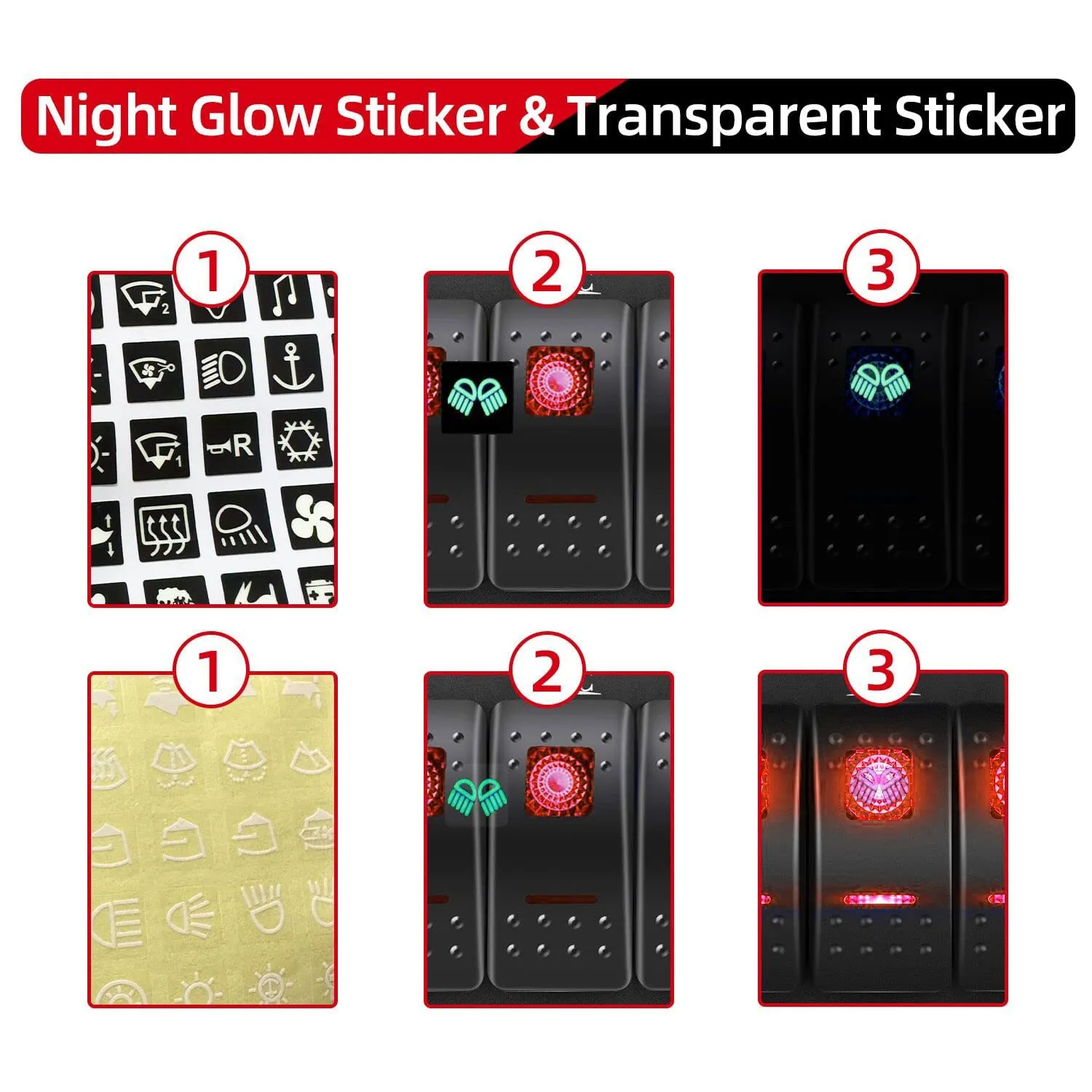 FXC 12V 24V DC 7 Gang Rocker Switch Aluminum Panel with Voltmeter & Dual USB(4.8 A) Fast Charging, Red Backlit Led, Pre-Wired Waterproof for Marine, Boat, Car, Truck, Polaris, Jeep (Red)