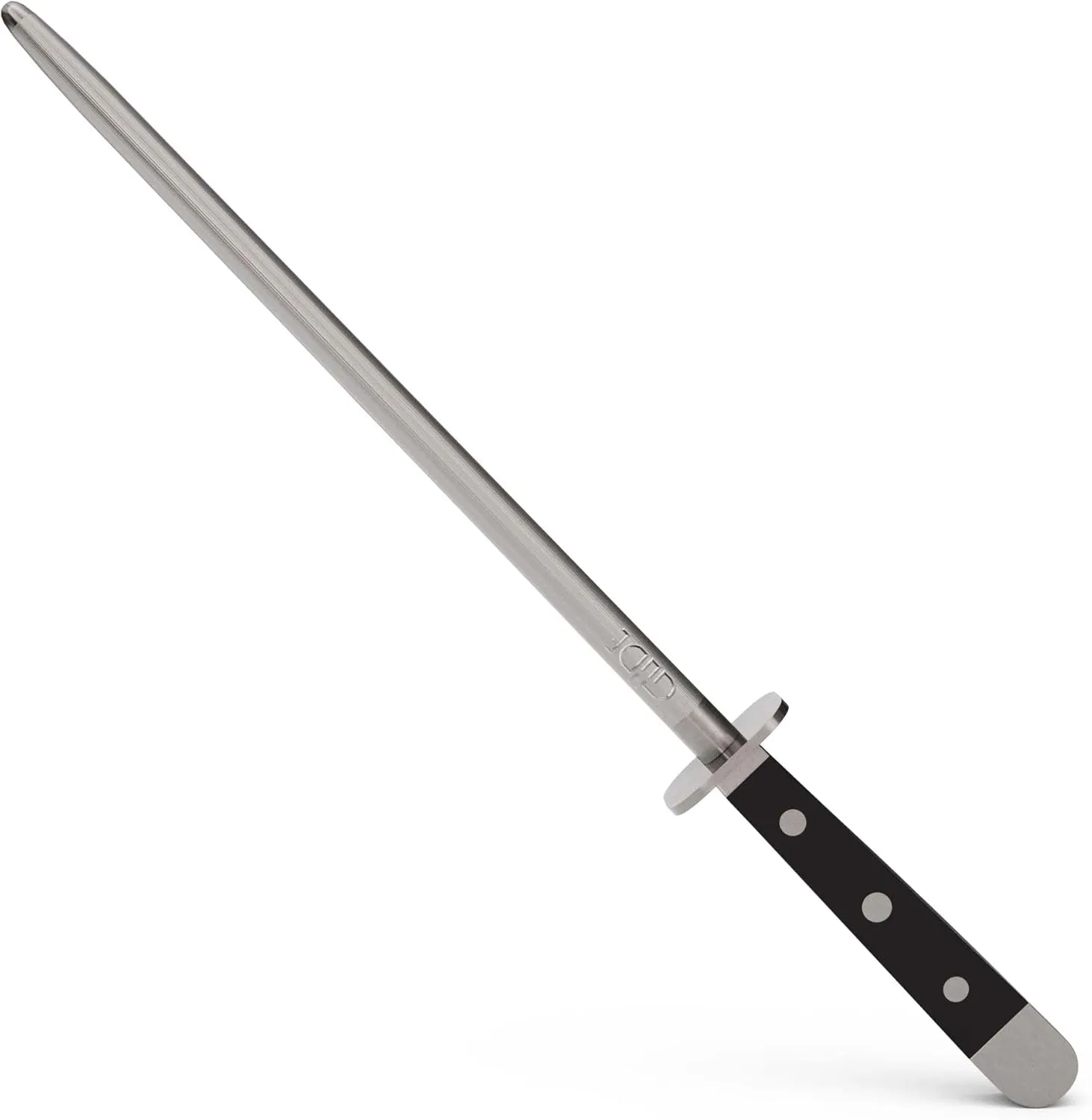 GÜDE Solingen Sharpening Steel Forged, 26 cm, POM Black, Alpha, Double Cross, Handmade Germany