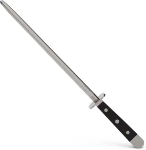 GÜDE Solingen Sharpening Steel Forged, 26 cm, POM Black, Alpha, Double Cross, Handmade Germany