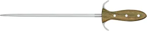 GÜDE Solingen - Sharpening Steel Forged, 32 cm, Barrel Oak Wood, Alpha Barrel Oak, Double Cross, Handmade Germany