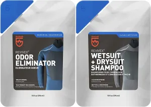 GEAR AID Wetsuit Cleaner and Conditioner for Neoprene, Removes Salt and Residue with Concentrated Shampoo, Odor Kit