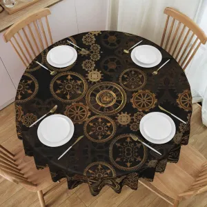 Gears Clock Bronze Century Print Tablecloths are Used for Kitchen Decoration in Restaurants, Picnics, and Indoor/Outdoor Dining