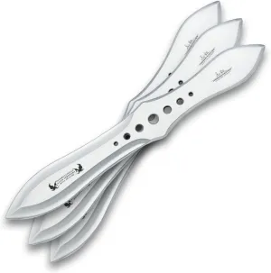 Gil Hibben Throwing Knife Set of 3 | Pro Thrower and Competition Blades |18" x 18" Practice Target Board for Throwing Knives | One-Piece 420 Stainless Steel | Leather Sheath Holster | 12 1/8" Length