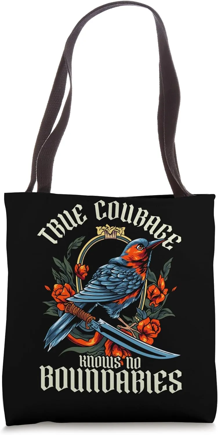 Gothic Dark Dagger and Bird Boundaries Tote Bag