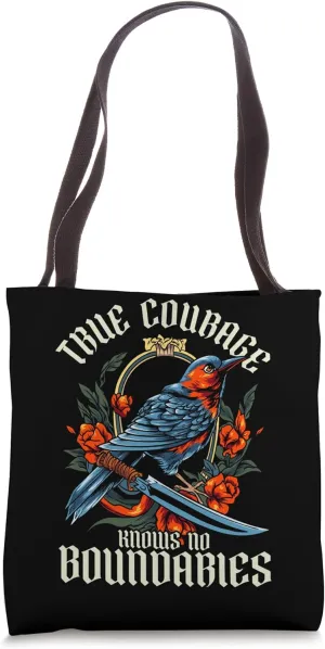 Gothic Dark Dagger and Bird Boundaries Tote Bag