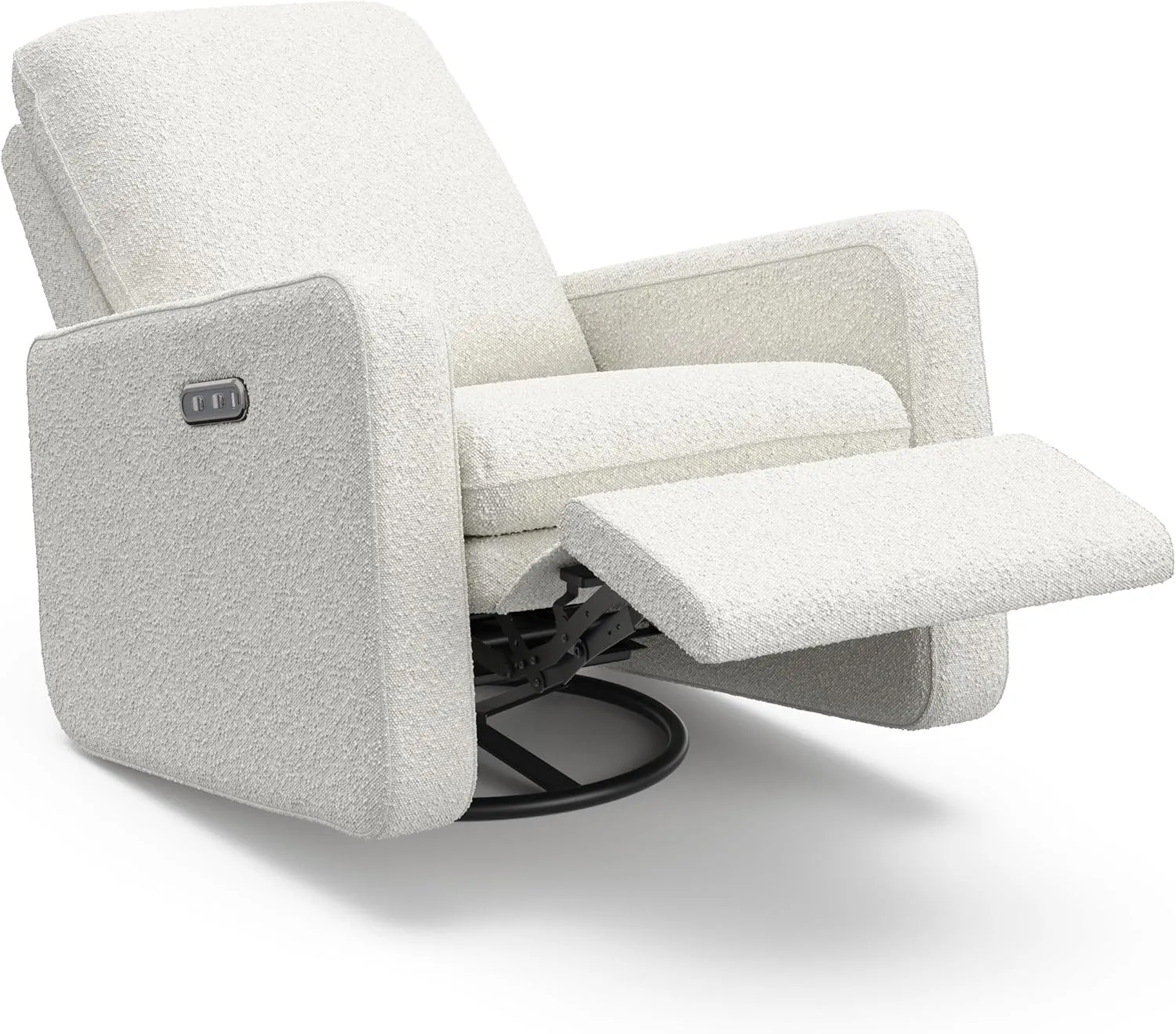 Graco Teddi Power Recliner Swivel Glider (Ivory Boucle) – Electronic Power Recline, USB-A & USB-C Charger, Premium Cushioning & Comfort