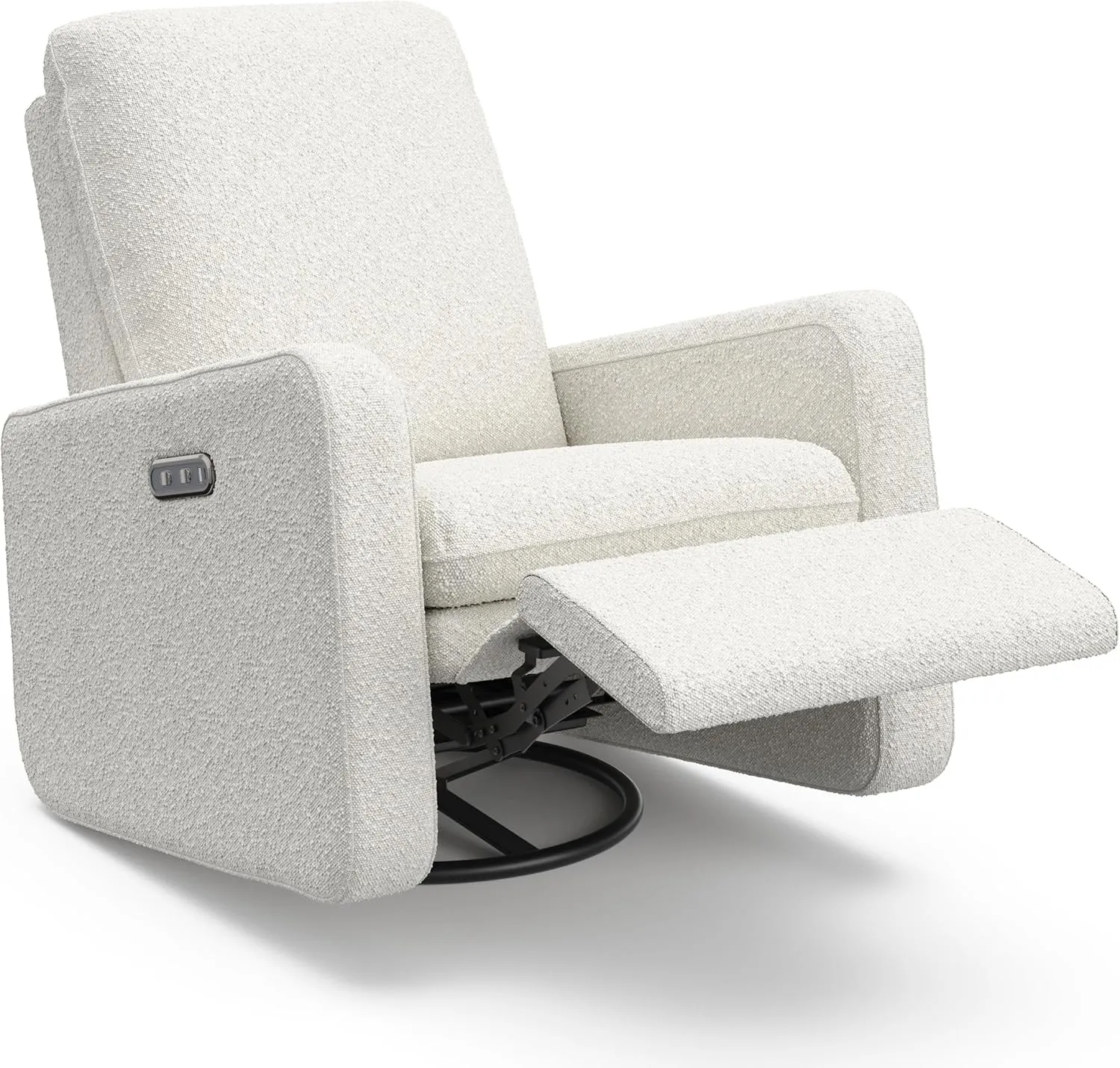 Graco Teddi Power Recliner Swivel Glider (Ivory Boucle) – Electronic Power Recline, USB-A & USB-C Charger, Premium Cushioning & Comfort