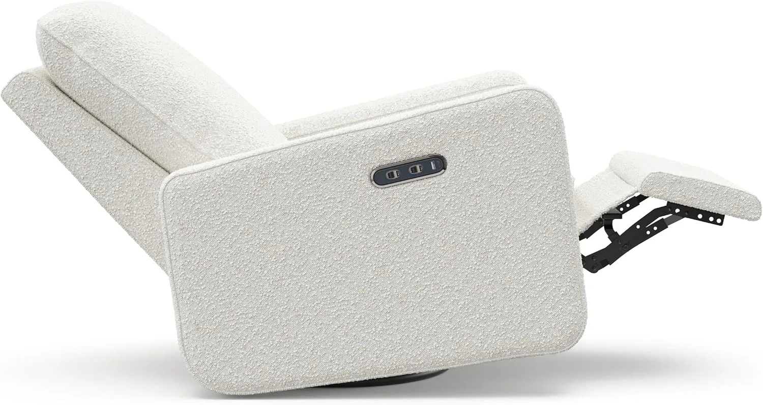 Graco Teddi Power Recliner Swivel Glider (Ivory Boucle) – Electronic Power Recline, USB-A & USB-C Charger, Premium Cushioning & Comfort