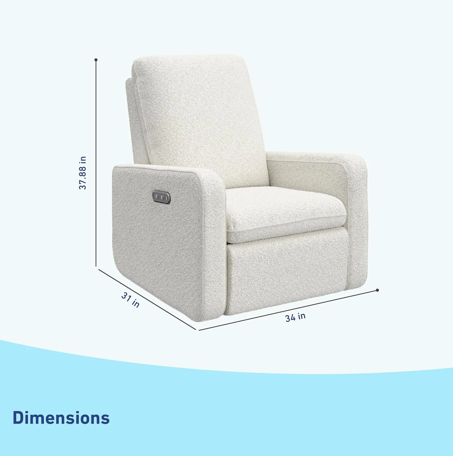Graco Teddi Power Recliner Swivel Glider (Ivory Boucle) – Electronic Power Recline, USB-A & USB-C Charger, Premium Cushioning & Comfort
