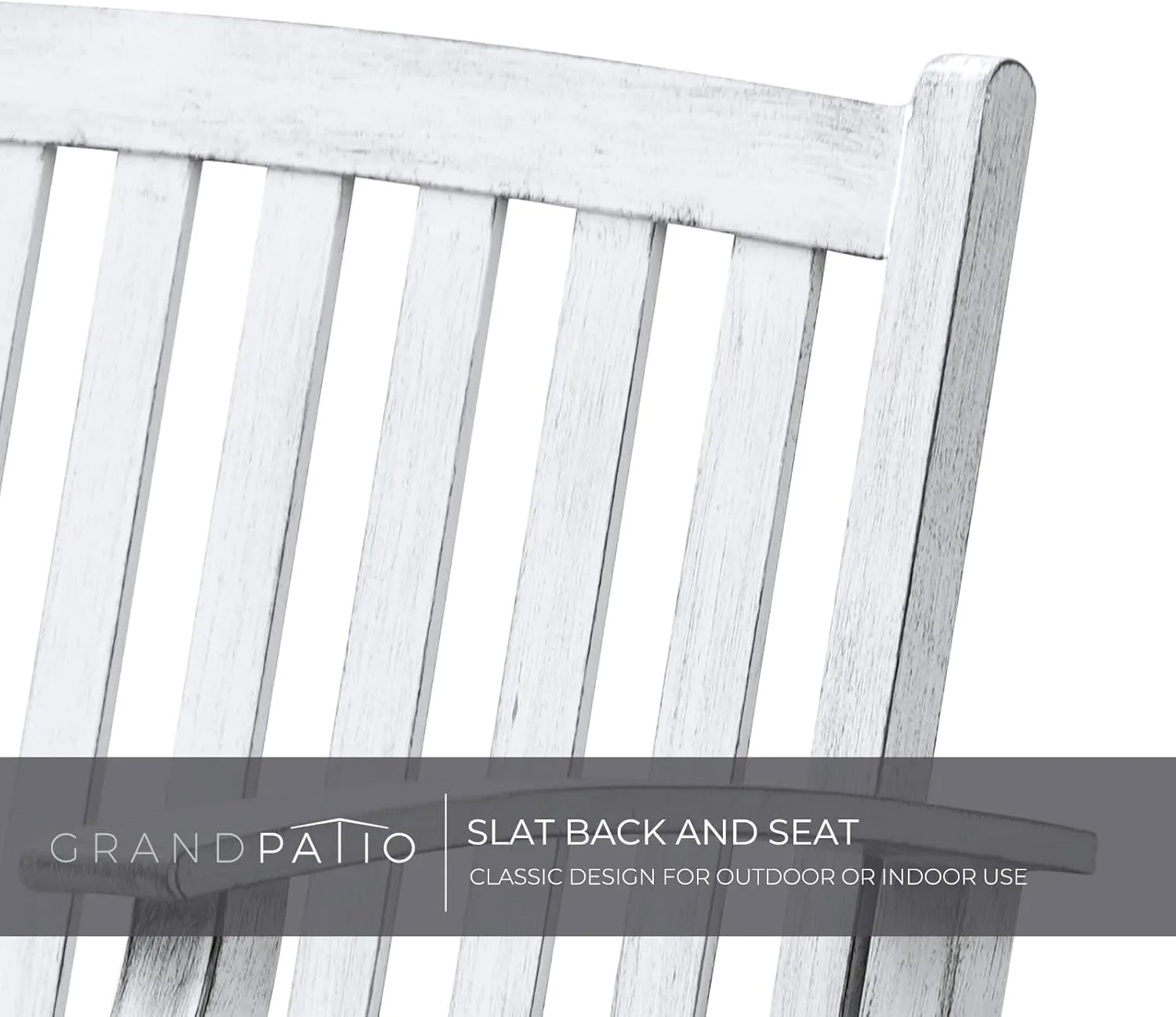 Grand patio 52" Farmhouse Outdoor Bench, Garden Benches with Rust Free Metal Powder Coated Frame and Aluminum Backrest, Faux Wood Grain Finish Frame Patio Bench for Front Porch,Gray-White