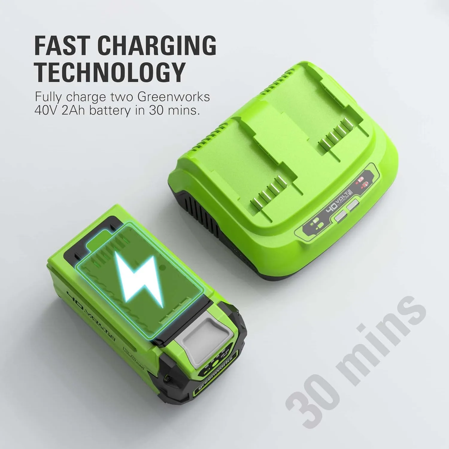 Greenworks 40V 8A Dual Port Rapid Charger(Genuine Greenworks Charger)
