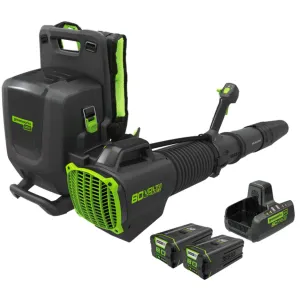 Greenworks 82BA26-52DP 82-Volt Dual Port Backpack Blower with Two 5Ah Batteries and One 8A Dual Port Charger