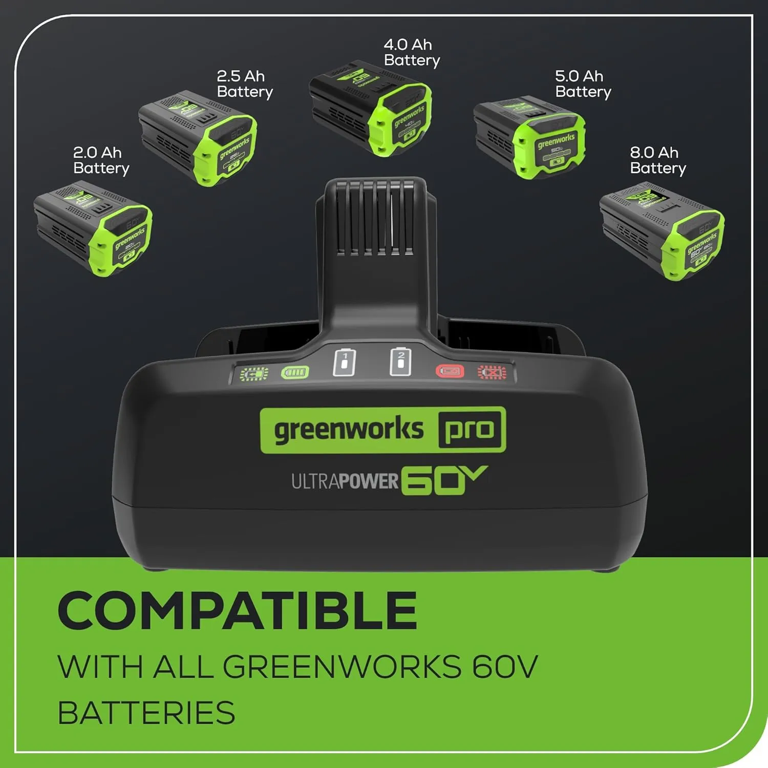 Greenworks Pro 60V 10A Dual Port Rapid Charger