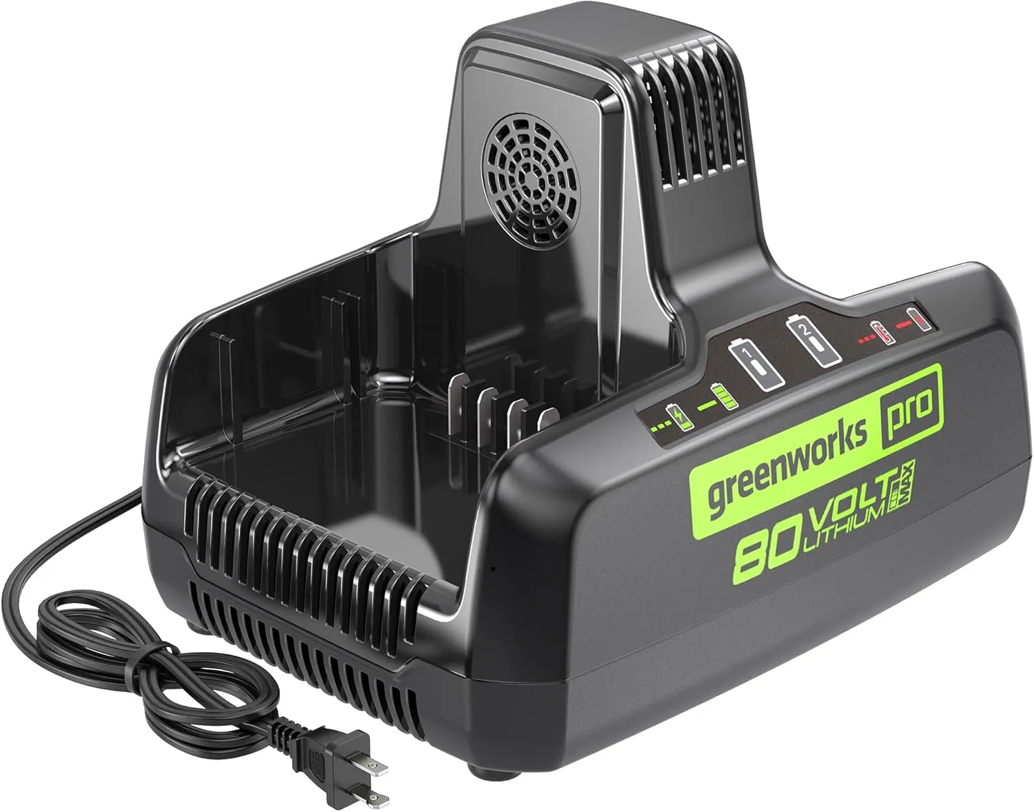 Greenworks PRO 80V 8A Dual Port Rapid Charger | Genuine Battery Charger | Compatible Tools with 75 80V Tools