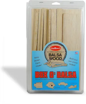 Guillow's Box O' Balsa Model Kit, Small, Random Sizes, 1-Pound Box
