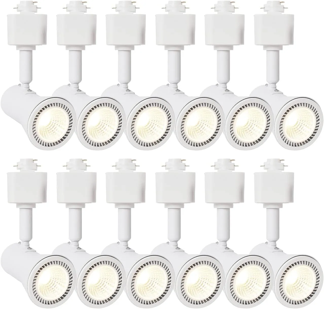 H Track Lighting Heads Dimmable LED Track Light Heads Bright Rail Ceiling Spotlight Fixtures Accent Task with LED GU10 3000K Warm White,120 Volts,10 Watts,12Pack (White)