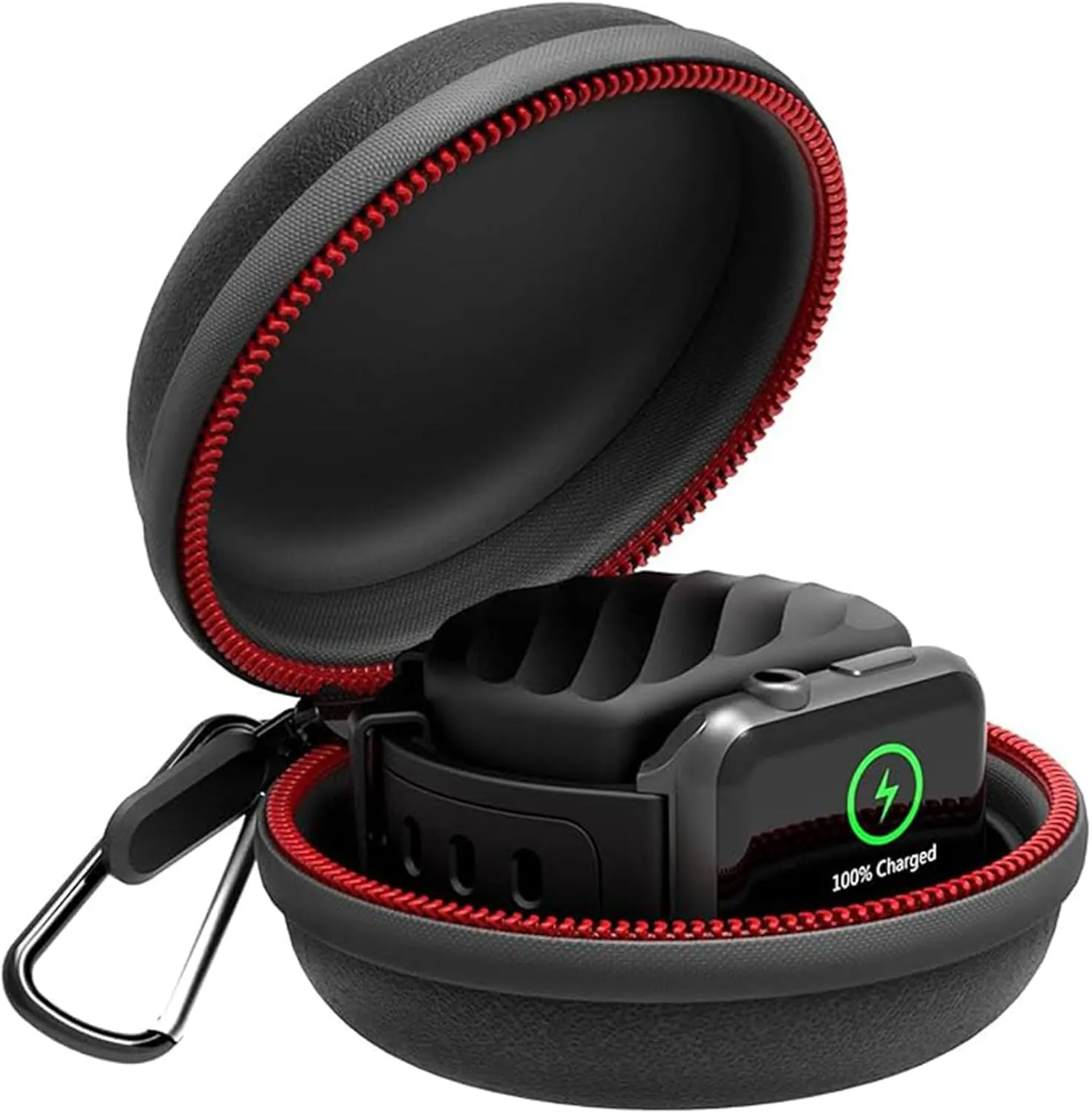HALLEAST Travel Case for Apple Watch Charger, Portable Carrying EVA Charging Dock Holder for 42mm 44mm 45mm 46mm iWatch Series 10/9/8/SE2/7/SE/6/5/4/3/2/1, with Night Stand Mode, Black