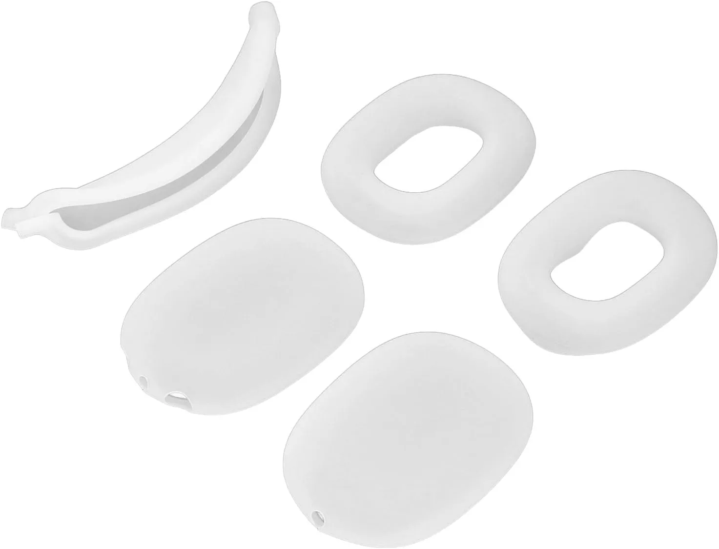 Hard Shell Headphone Case with Silicone Ear Cups Cover Ear Pad Case Cover Headband Cover EVA Headset Travel Bag Support Auto Wake Sleep Function (Clear)