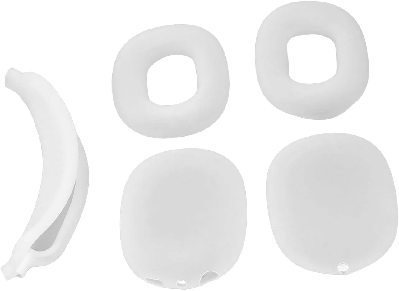 Hard Shell Headphone Case with Silicone Ear Cups Cover Ear Pad Case Cover Headband Cover EVA Headset Travel Bag Support Auto Wake Sleep Function (Clear)