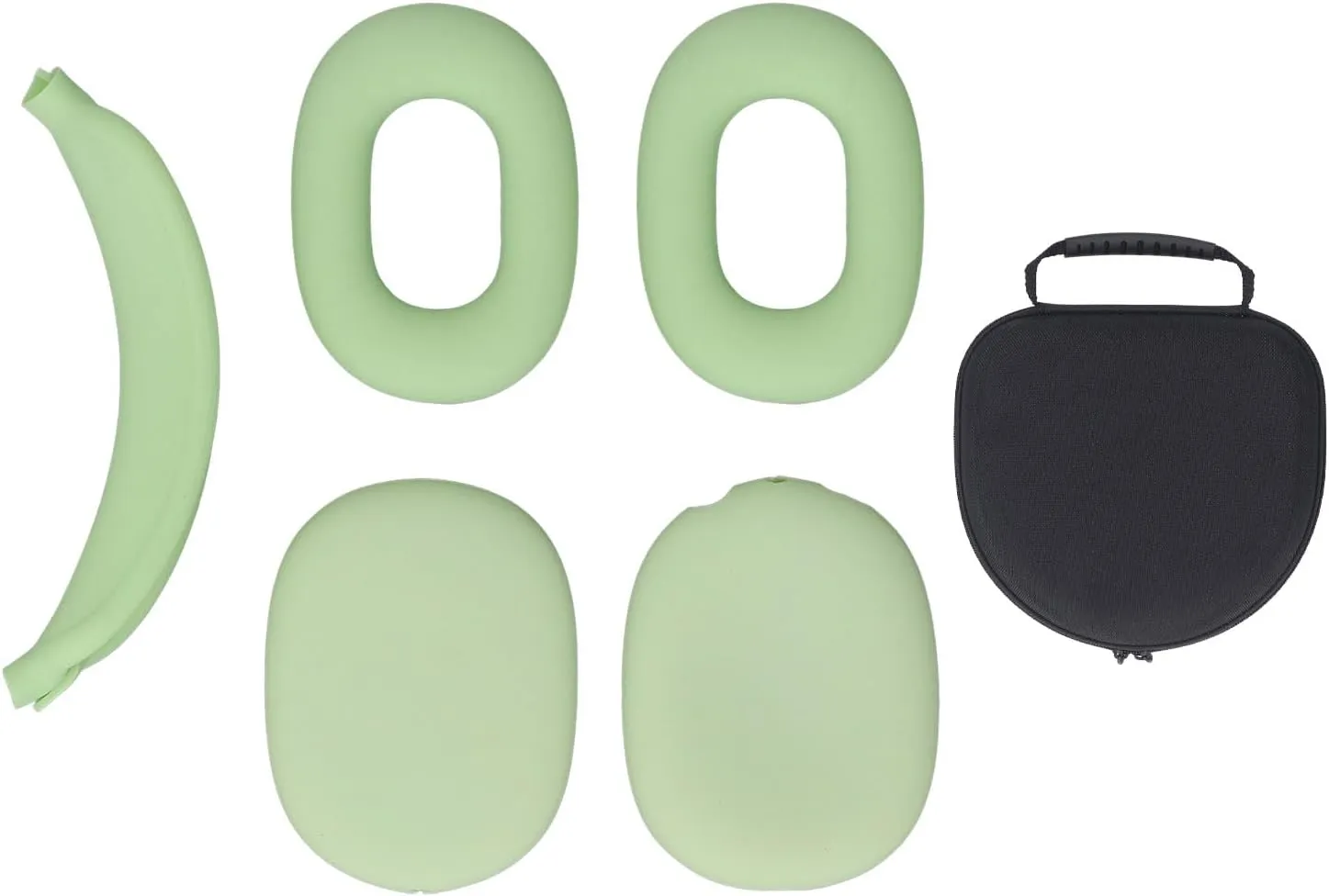 Hard Shell Headphone Case with Silicone Ear Cups Cover Ear Pad Case Cover Headband Cover EVA Headset Travel Bag Support Auto Wake Sleep Function (Green)