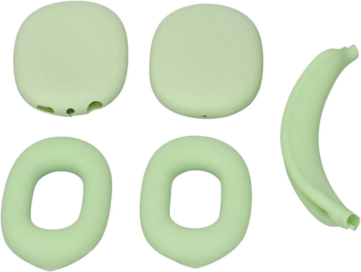 Hard Shell Headphone Case with Silicone Ear Cups Cover Ear Pad Case Cover Headband Cover EVA Headset Travel Bag Support Auto Wake Sleep Function (Green)