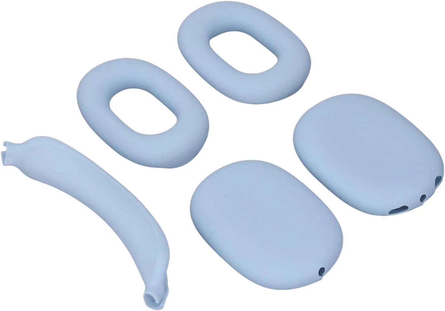 Hard Shell Headphone Case with Silicone Ear Cups Cover Ear Pad Case Cover Headband Cover EVA Headset Travel Bag Support Auto Wake Sleep Function (Sky Blue)