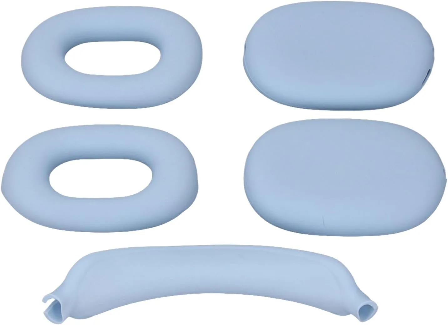 Hard Shell Headphone Case with Silicone Ear Cups Cover Ear Pad Case Cover Headband Cover EVA Headset Travel Bag Support Auto Wake Sleep Function (Sky Blue)