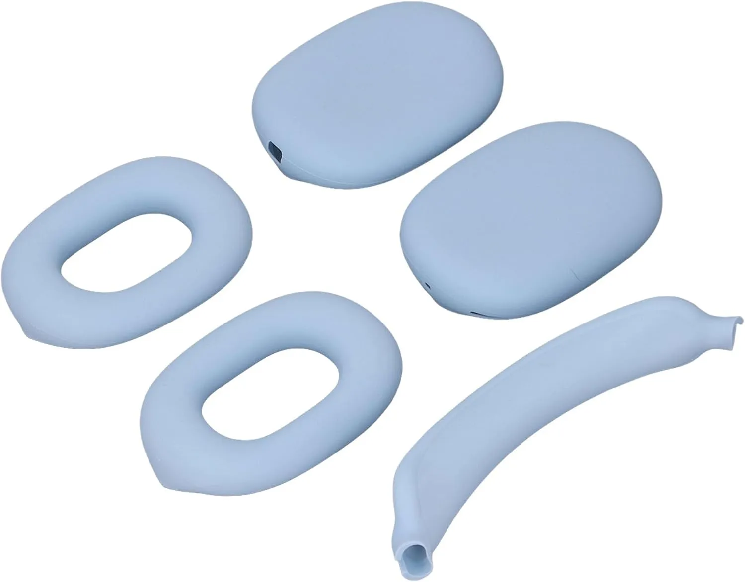 Hard Shell Headphone Case with Silicone Ear Cups Cover Ear Pad Case Cover Headband Cover EVA Headset Travel Bag Support Auto Wake Sleep Function (Sky Blue)