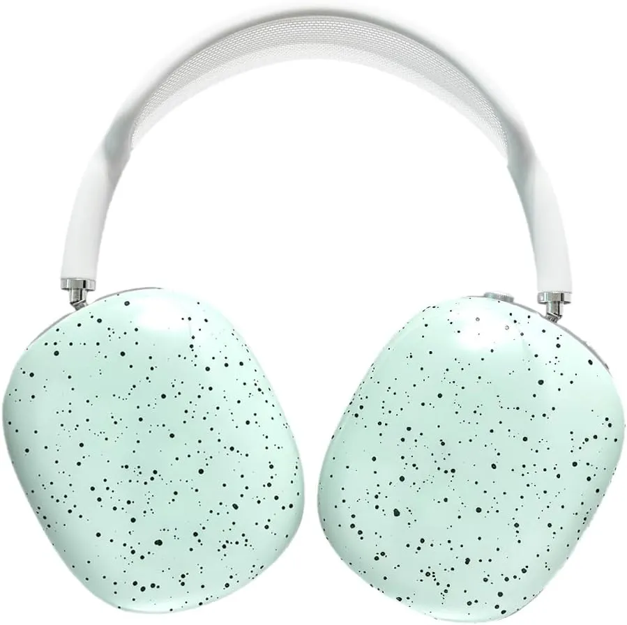 Hardcase Compatible with Apple Airpods Max Case Cute Black Polka Dots Pattern Green Airpod Max Cover Cute Protective Hard Case for Airpods Max (Green)