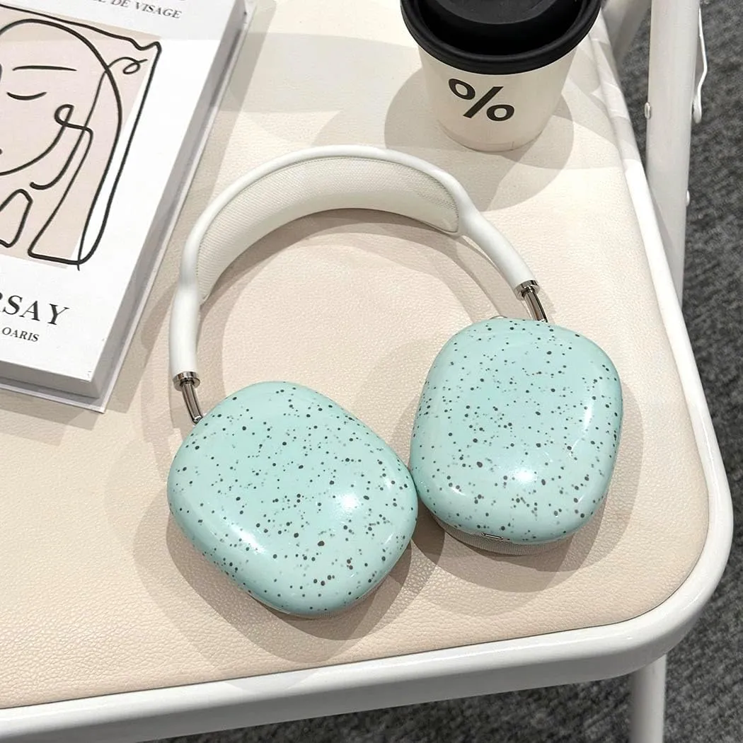 Hardcase Compatible with Apple Airpods Max Case Cute Black Polka Dots Pattern Green Airpod Max Cover Cute Protective Hard Case for Airpods Max (Green)