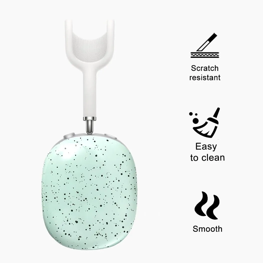 Hardcase Compatible with Apple Airpods Max Case Cute Black Polka Dots Pattern Green Airpod Max Cover Cute Protective Hard Case for Airpods Max (Green)