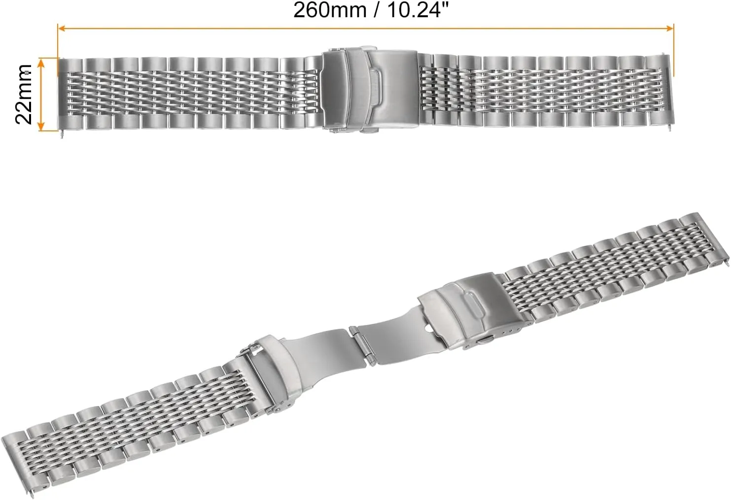 HARFINGTON Stainless Steel Mesh Watch Band Quick Release Metal Watch Strap Double-Lock Deployment Clasp Bands for Men Women