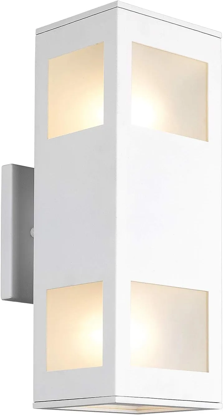harriet Outdoor Wall Lights, Modern Porch Light Aluminum Waterproof, 13" Rectangular Exterior Lighting Fixture Up and Down Lighting for Outside,Garage,Patio, White