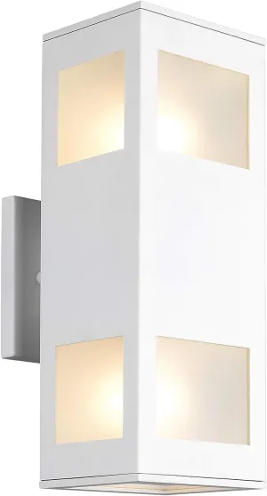 harriet Outdoor Wall Lights, Modern Porch Light Aluminum Waterproof, 13" Rectangular Exterior Lighting Fixture Up and Down Lighting for Outside,Garage,Patio, White