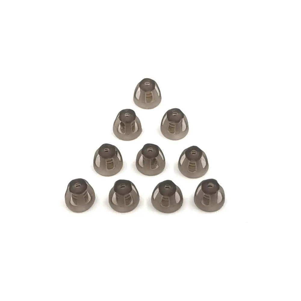 Hearing Aid Domes Smoky Gray Tips Ear Pieces Comfortable for Open Fit BTE Sound Amplifier PSAP Kit Invisible, except for RIC 5mm (S * 10)