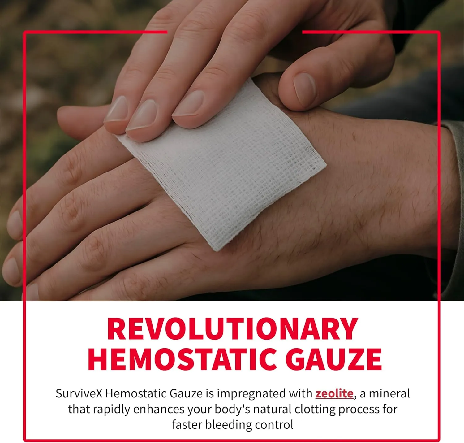Hemostatic Gauze - Quick Blood Clotting Gauze for Wounds - Trauma Kit Hemostatic Dressing - 3 in x 4 FT - 5 PCS