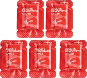 Hemostatic Gauze - Quick Blood Clotting Gauze for Wounds - Trauma Kit Hemostatic Dressing - 3 in x 4 FT - 5 PCS