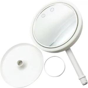 Hemoton 1Pc Folding LED Makeup Mirror with Rotation Compact Design Portable Fill Light Vanity Mirror for Travel Rechargeable Beauty Essential