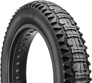 Hycline Ebike Replacement Fat Tire: 20x4.0 Inch Heavy Duty Folding Electric Fat Tires, All-Terrain High-Density Bicycle Tires for Street or Trail Riding