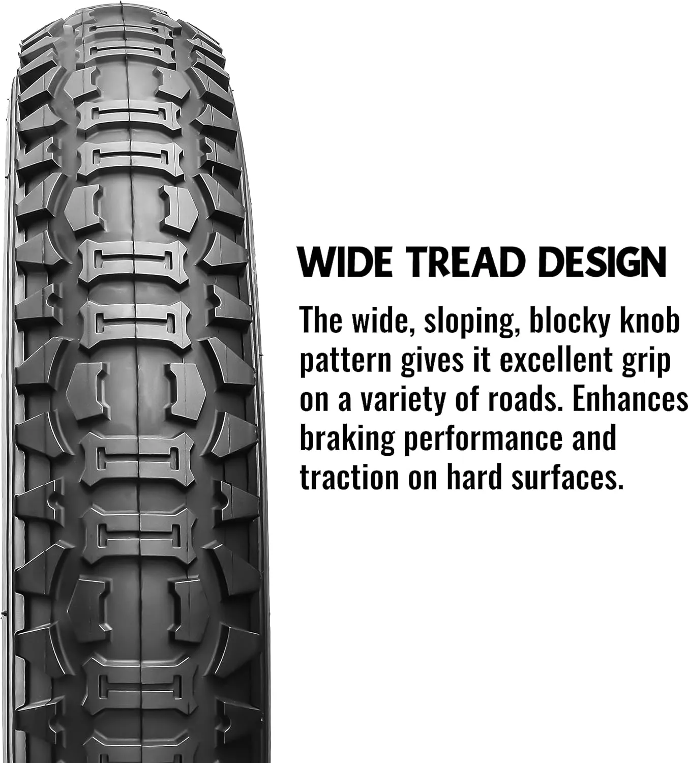 Hycline Ebike Replacement Fat Tire: 20x4.0 Inch Heavy Duty Folding Electric Fat Tires, All-Terrain High-Density Bicycle Tires for Street or Trail Riding