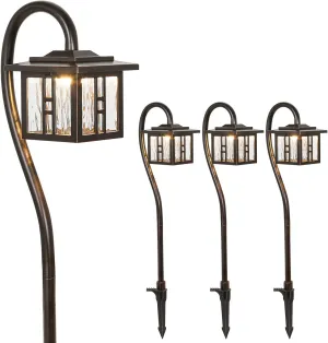 hykolity Low-Voltage Outdoor Integrated LED Landscape Lighting, 3W 185LM Oil-Rubbed Bronze Pathway Light for Yard Lawn, Die-Cast Aluminum Construction, 4-Pack, ETL Listed, 15-Year Lifespan