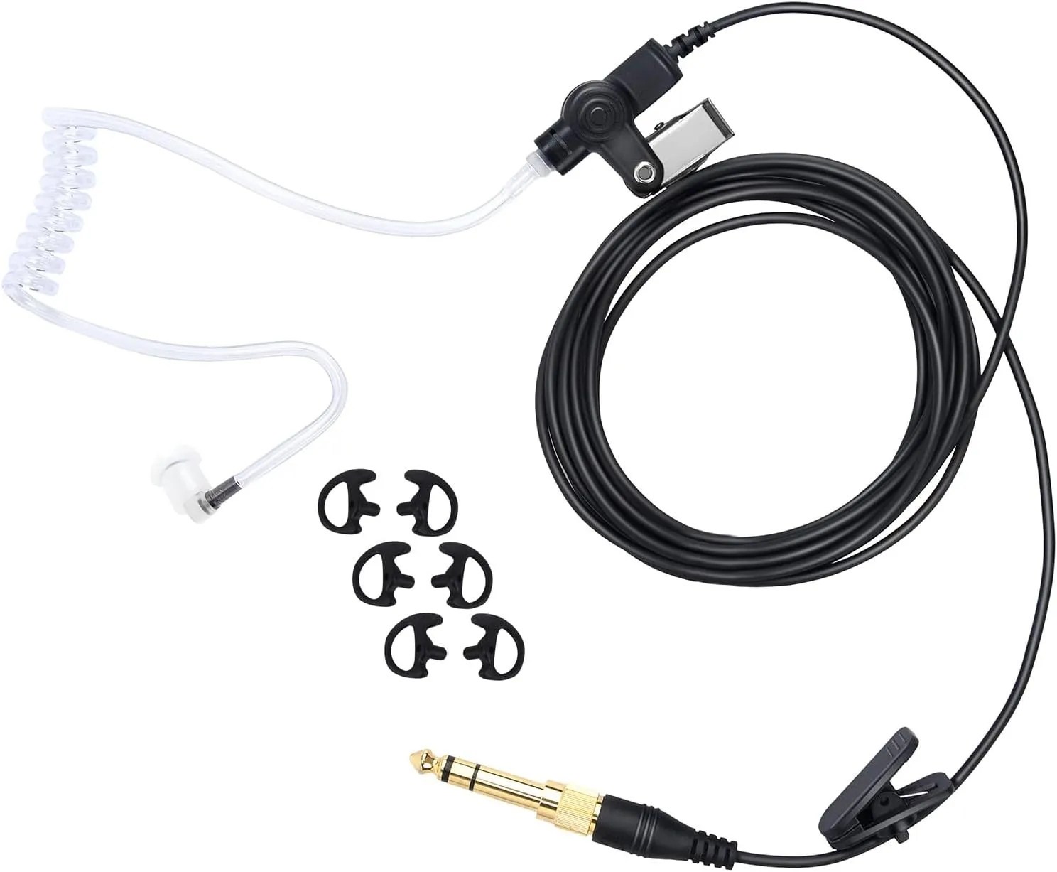 IFB Earpiece 3.5mm Piece Cable Universal Monitor Kit Set Invisible Headset Anchor News Broadcasting Music TV Broadcaster for w/iPhone,Andriod,Telex,Clear-Com,Comrex,Lecstronics (Black,Wired)