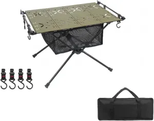 IGT Table Portable Aluminum Alloy Folding Table Multifunction Ultralight Barbecue Camping Table Hiking Roll-Up Desk with Storage Bag for BBQ Picnic Hiking Riding
