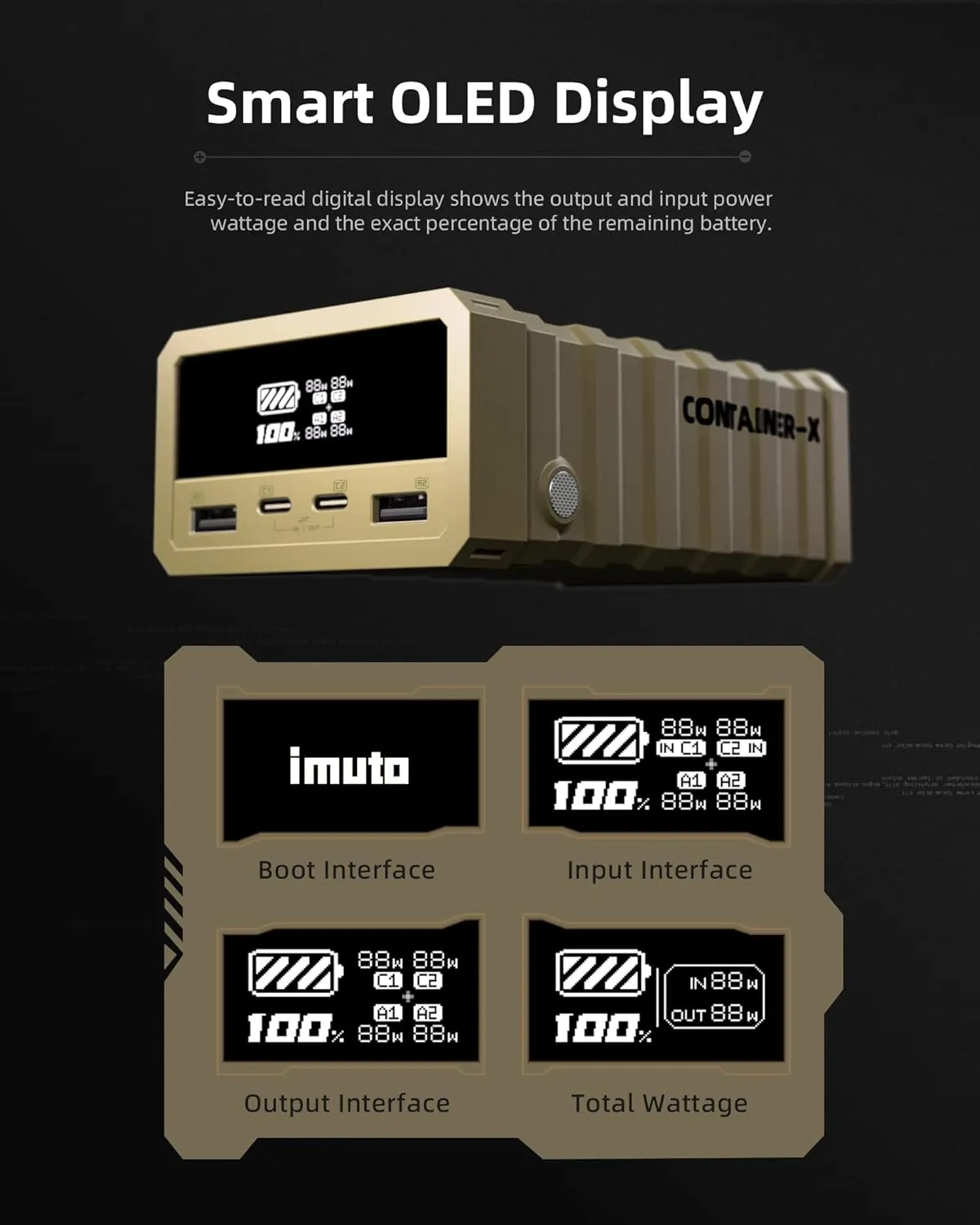 imuto Power Bank 100W, 26800mAh/98Wh Portable Laptop Charger Fast Charging USB C PD 3.0 External Heavy Duty Battery Pack for Steam Deck MacBook Dell XPS iPad Tablet iPhone Samsung