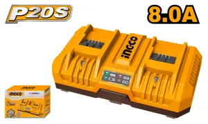 Ingco FCLI2082 P20S 2-Port Li-Ion Battery Charger