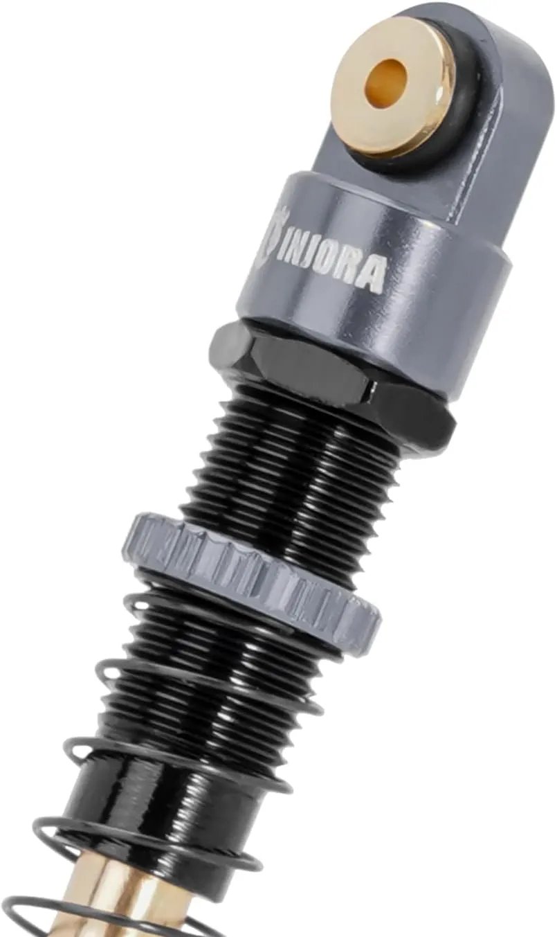 INJORA 51mm Shocks-Long Travel Threaded Double Barrel Damper for Axial AX24 SCX24 Upgrade 1/24 RC Crawler（Grey）