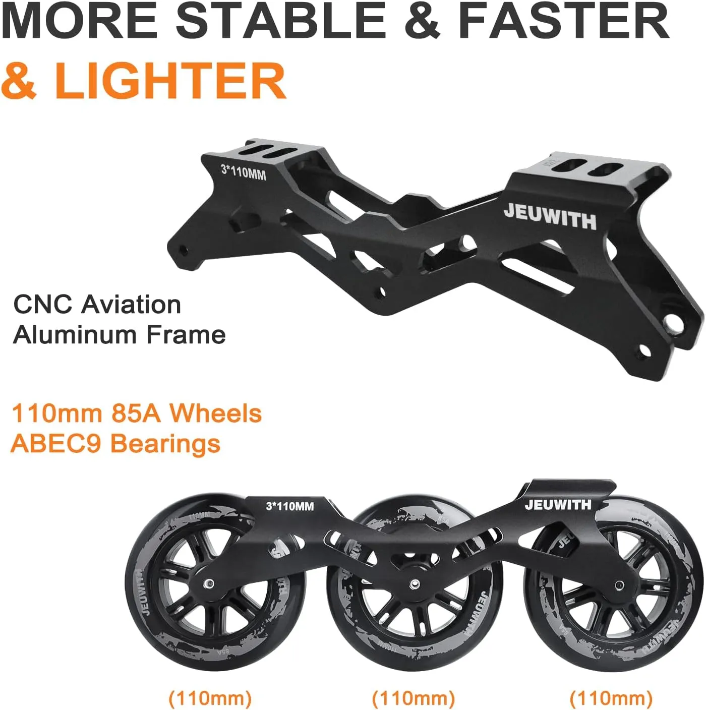 Inline Skates, 3 Wheels 110mm Roller Skates Blades for Adult Women Men, Professional Outdoor Fitness Inline Speed Skates for Unisex