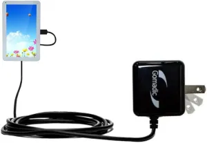 Intelligent Compact AC Home Wall Charger Suitable for The iRulu AX101 AX123 AX124 Tablet - High Output Power with a Convenient, Foldable Plug Design - Uses TipExchange Technology