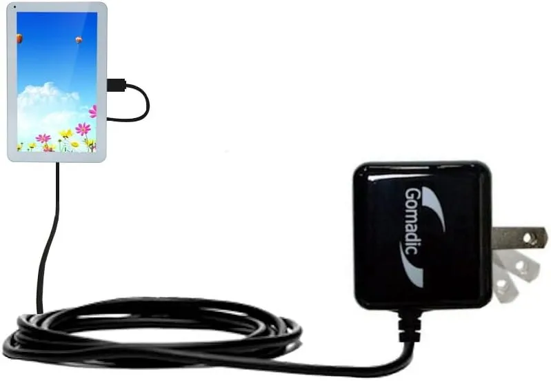 Intelligent Compact AC Home Wall Charger Suitable for The iRulu AX101 AX123 AX124 Tablet - High Output Power with a Convenient, Foldable Plug Design - Uses TipExchange Technology